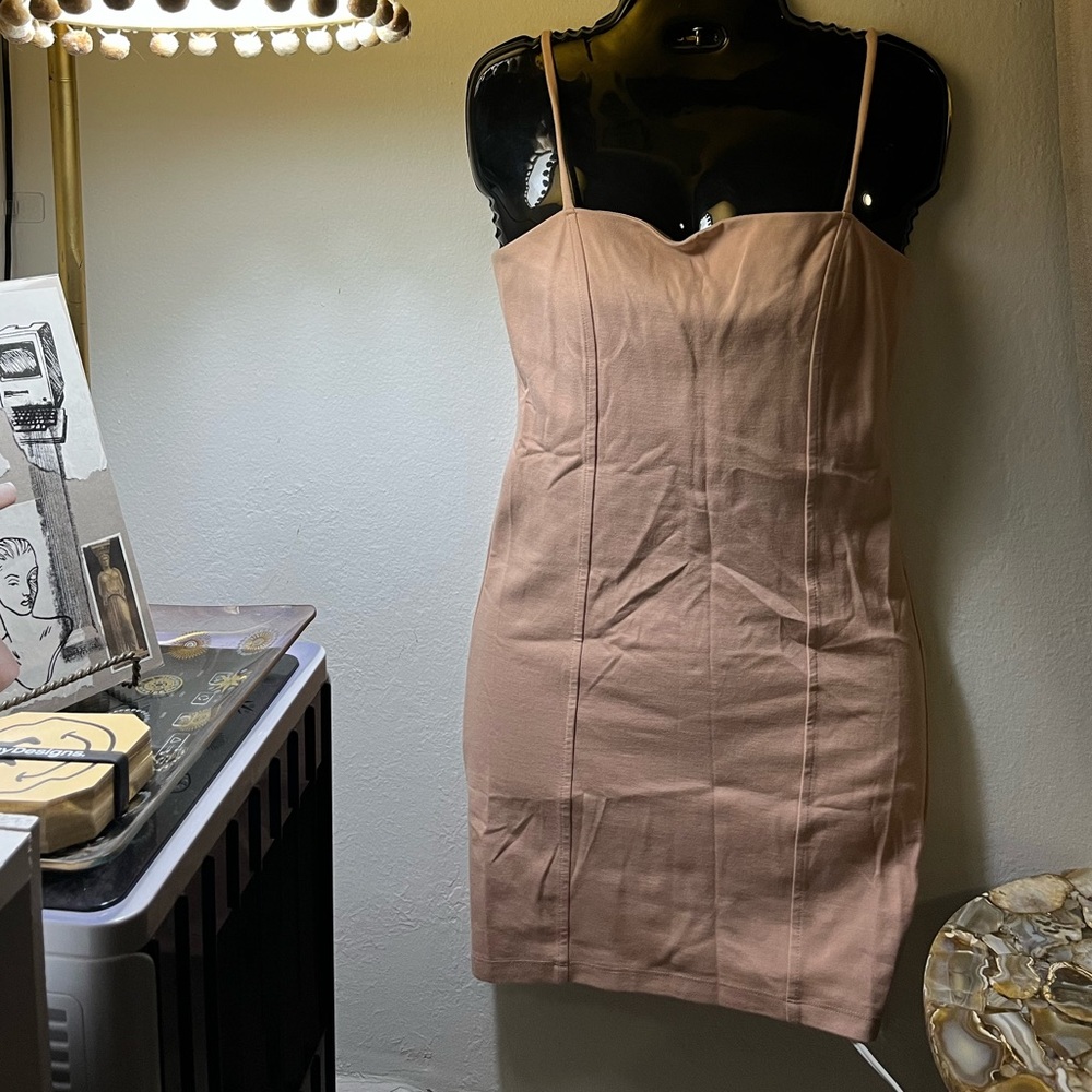 Forever21 mini bodycon dress square neck split hem panel